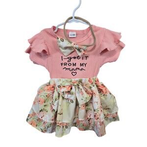 "I Got it from My Mama" Skirted Onesie Set - 12-18mo
